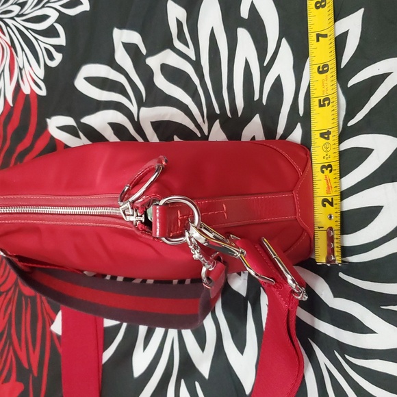 Coach Ellis Red Nylon & Leather Shoulder Crossbody Bag with Silver Hardware - Picture 4 of 8